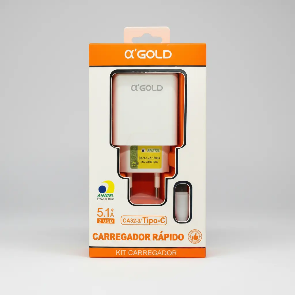 Carregador Rapido Fonte 5.1a + Cabo Tipo-c A'gold